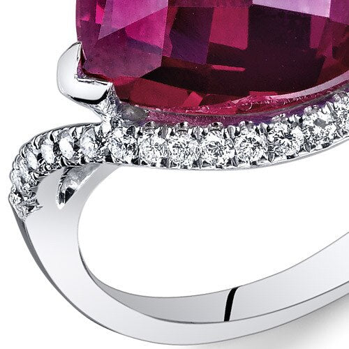 Ruby Ring 14 Karat White Gold Heart Shape 9.1 Carats