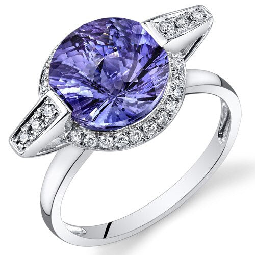 Alexandrite Ring 14 Karat White Gold Round Shape 4.65 Carats