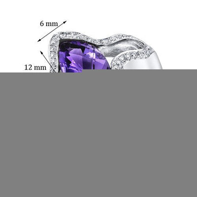 Amethyst Ring 14 Karat White Gold Marquise Shape 1.55 Carats