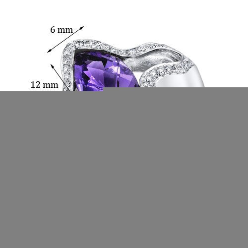 Amethyst Ring 14 Karat White Gold Marquise Shape 1.55 Carats