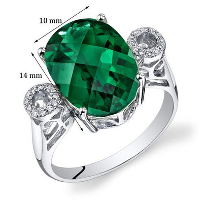 Emerald Ring 14 Karat White Gold Oval Shape 5.15 Carats