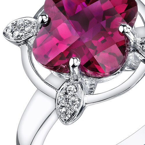 Ruby Ring 14 Karat White Gold Lily Cut 4.75 Carats