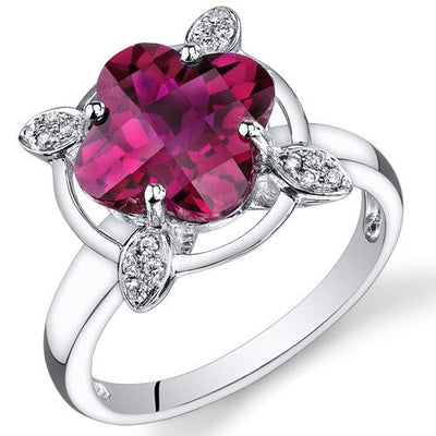 Ruby Ring 14 Karat White Gold Lily Cut 4.75 Carats