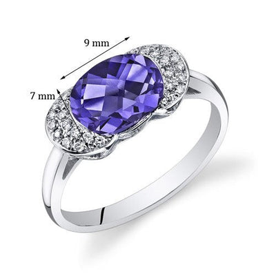 Alexandrite Ring 14 Karat White Gold Oval Shape 2.65 Carats