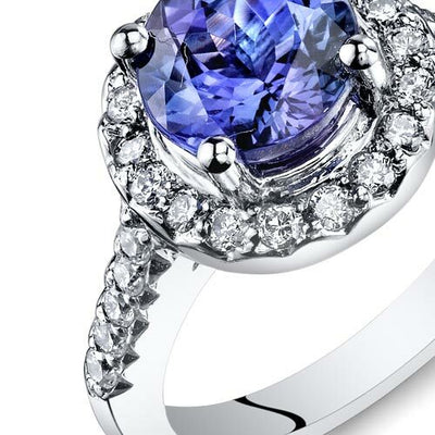 Tanzanite Ring 14 Karat White Gold Round Shape 2.56 Carats