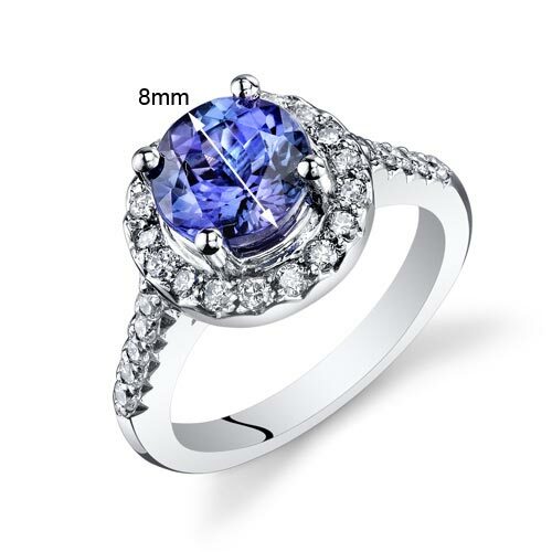 Tanzanite Ring 14 Karat White Gold Round Shape 2.56 Carats