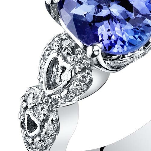 Tanzanite Ring 14 Karat White Gold Oval Shape 2.25 Carats