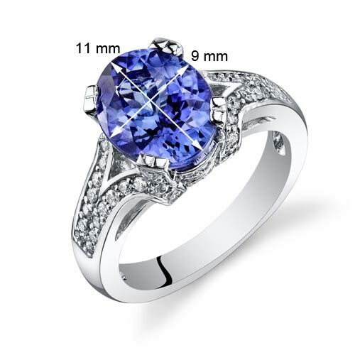 Tanzanite Ring 14 Karat White Gold Oval Shape 3.89 Carats