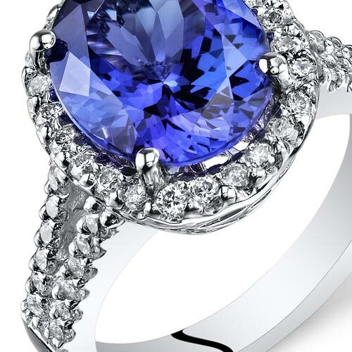 Tanzanite Ring 14 Karat White Gold Oval Shape 5 Carats