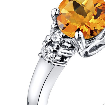 14K White Gold Citrine Diamond Solstice Ring