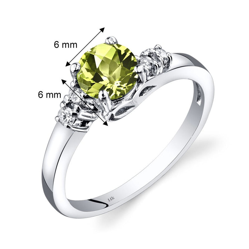 14K White Gold Peridot Diamond Solstice Ring R62378