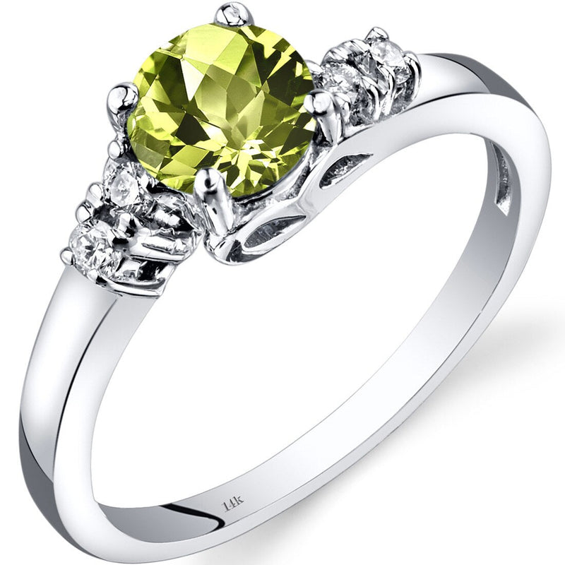 14K White Gold Peridot Diamond Solstice Ring R62378