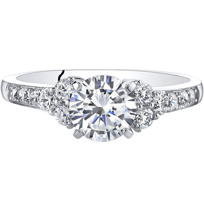 14K White Gold Classic Style Engagement Ring Sizes 4-10