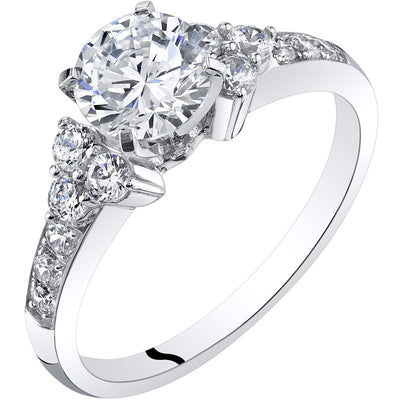 14K White Gold Classic Style Engagement Ring Sizes 4-10