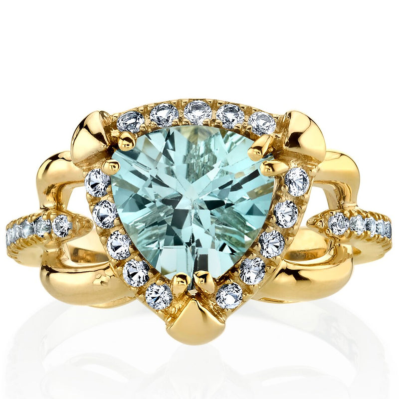 Aquamarine Homage Ring in 14K Yellow Gold 1.50 Carats Trillion Shape