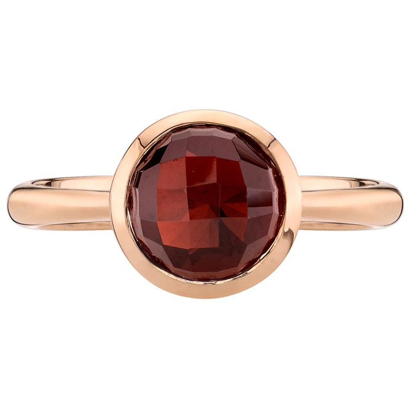 14K Rose Gold Garnet Solitaire Dome Ring 2.50 Carats