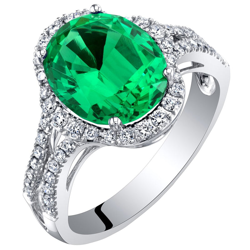 Colombian Emerald and Diamond Ring 3.50 Carats Oval Shape