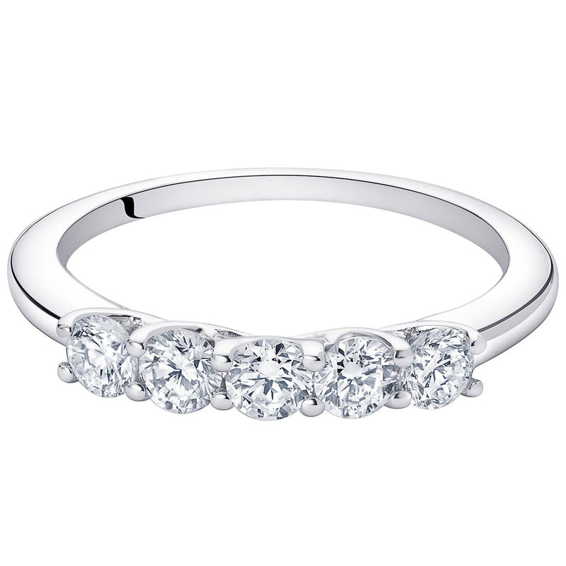 Lab Grown Diamond 1 2 Carat Total Trellis Ring Band In 14K White Gold Sizes 4 To 9 R63162 alternate view and angle