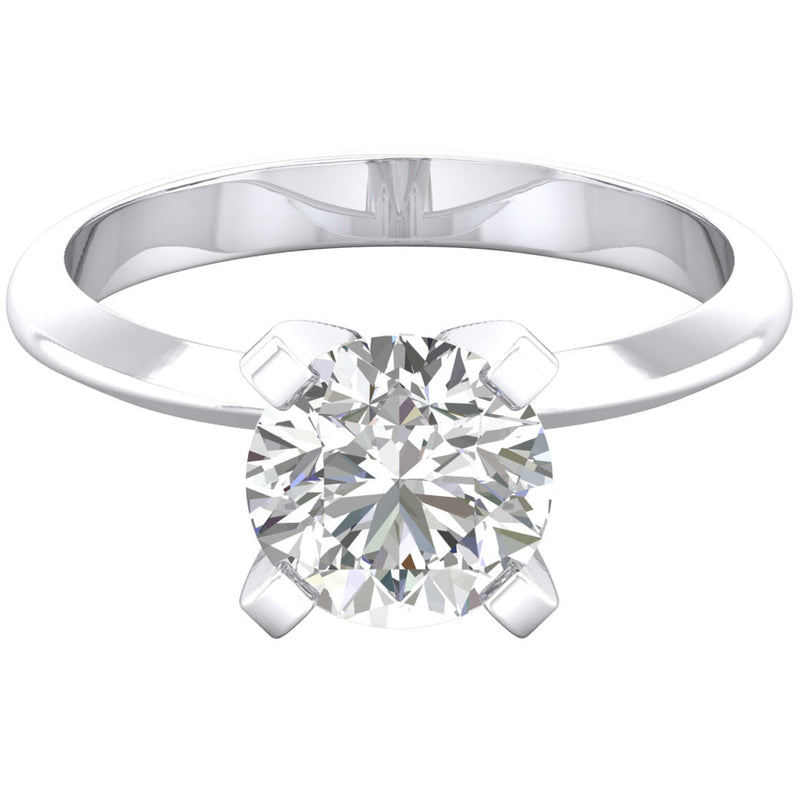 Moissanite Solitaire Engagement Ring 14K Gold 2 Carats