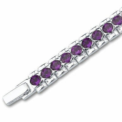 Amethyst Bracelet Sterling Silver Round Shape 9.75 Carats SB2690