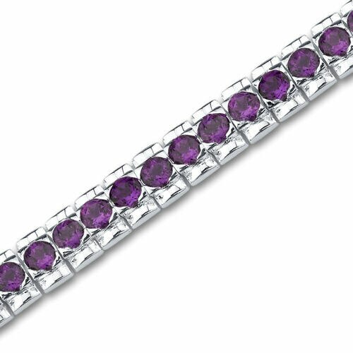 Amethyst Bracelet Sterling Silver Round Shape 9.75 Carats SB2690