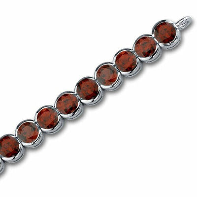 Garnet Bracelet Sterling Silver Round Shape 19.75 Carats