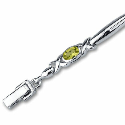 Peridot Bracelet Sterling Silver Oval Shape 2.25 Carats SB2816