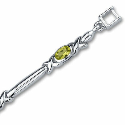 Peridot Bracelet Sterling Silver Oval Shape 2.25 Carats SB2816