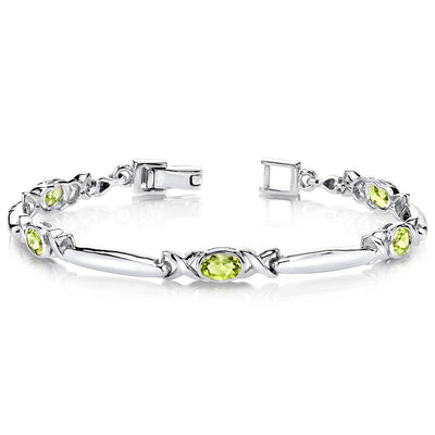 Peridot Bracelet Sterling Silver Oval Shape 2.25 Carats SB2816