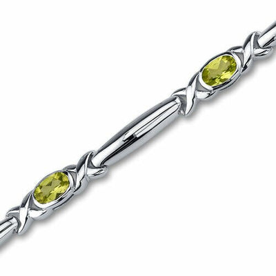 Peridot Bracelet Sterling Silver Oval Shape 2.25 Carats SB2816