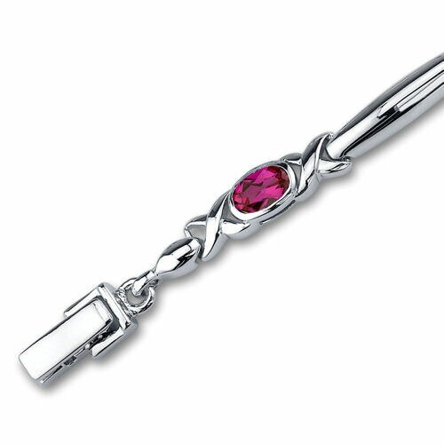 Ruby Bracelet Sterling Silver Oval Shape 2.75 Carats SB2822