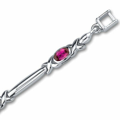 Ruby Bracelet Sterling Silver Oval Shape 2.75 Carats SB2822