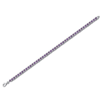 Amethyst Bracelet Sterling Silver Round Shape 4.25 Carats