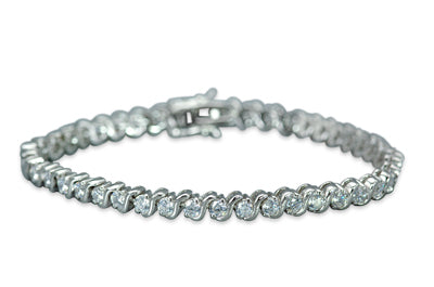 White CZ Tennis Bracelet Sterling Silver S Style