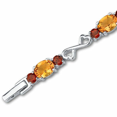 Citrine Bracelet Sterling Silver Oval Shape 10 Carats