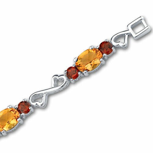 Citrine Bracelet Sterling Silver Oval Shape 10 Carats