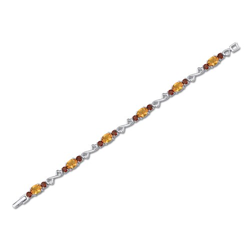 Citrine Bracelet Sterling Silver Oval Shape 10 Carats