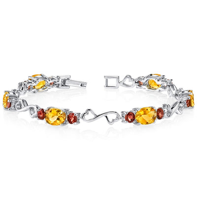 Citrine Bracelet Sterling Silver Oval Shape 10 Carats