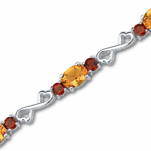 Citrine Bracelet Sterling Silver Oval Shape 10 Carats