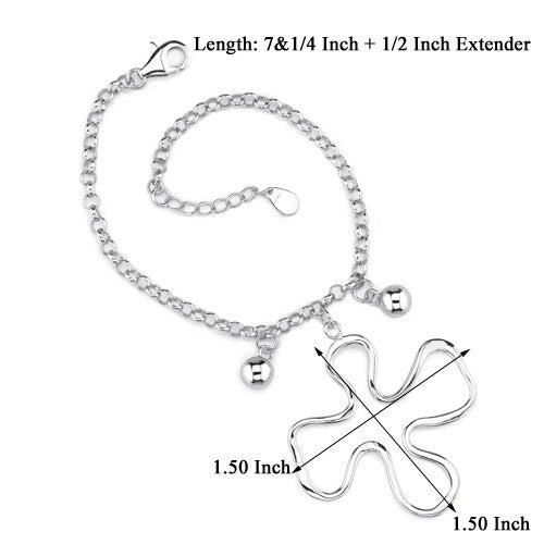 Sterling Silver Rolo Chain Bracelet with a Jigsaw Puzzle Charm Sb3288