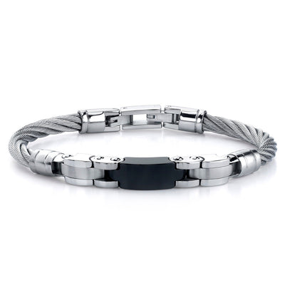 Stainless Steel Twisted Cable Link Bracelet