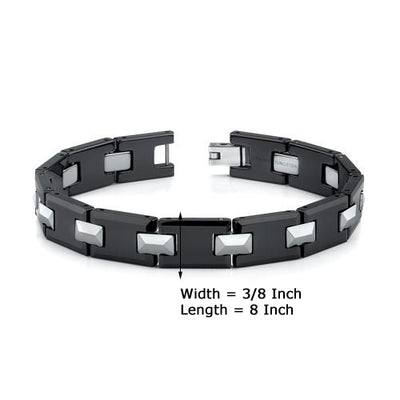 Tungsten and Ceramic Link Bracelet