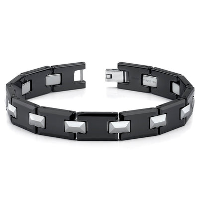 Tungsten and Ceramic Link Bracelet