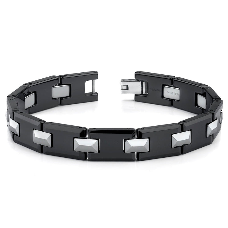 Tungsten and Ceramic Link Bracelet