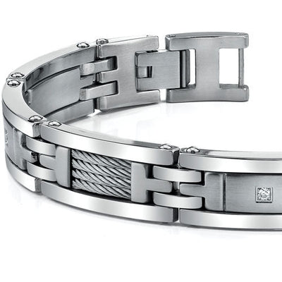 Stainless Steel Twisted Cable Highlight Bracelet