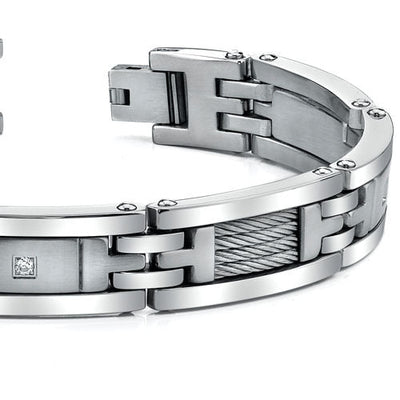 Stainless Steel Twisted Cable Highlight Bracelet