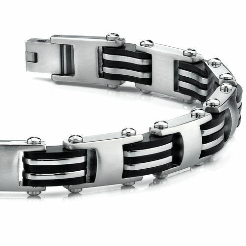 European Style Mens Stainless Steel Link Bracelet Style