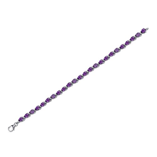 Amethyst Bracelet Sterling Silver Pear Shape 7.75 Carats