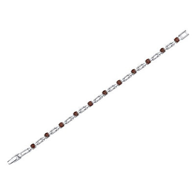 Garnet Bracelet Sterling Silver Round Shape 3.5 Carats