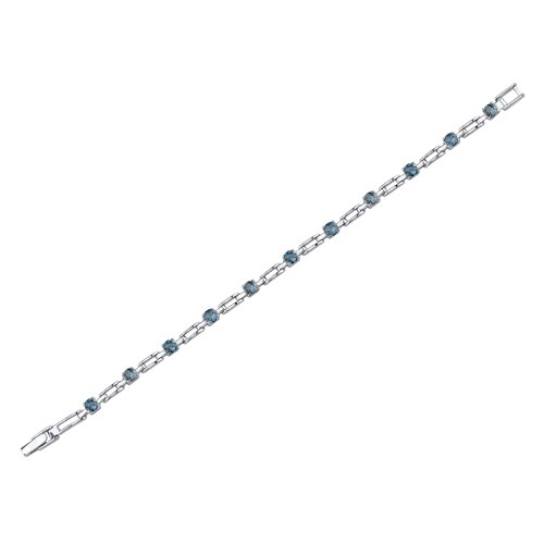 London Blue Topaz Bracelet Sterling Silver Round Shape 3 Carats